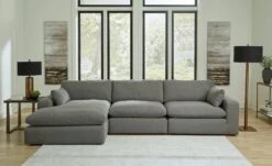 Elyza Smoke Left Chaise Sofa