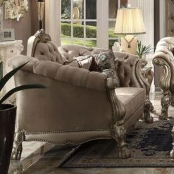 Dresden Loveseat (Bone Velvet)