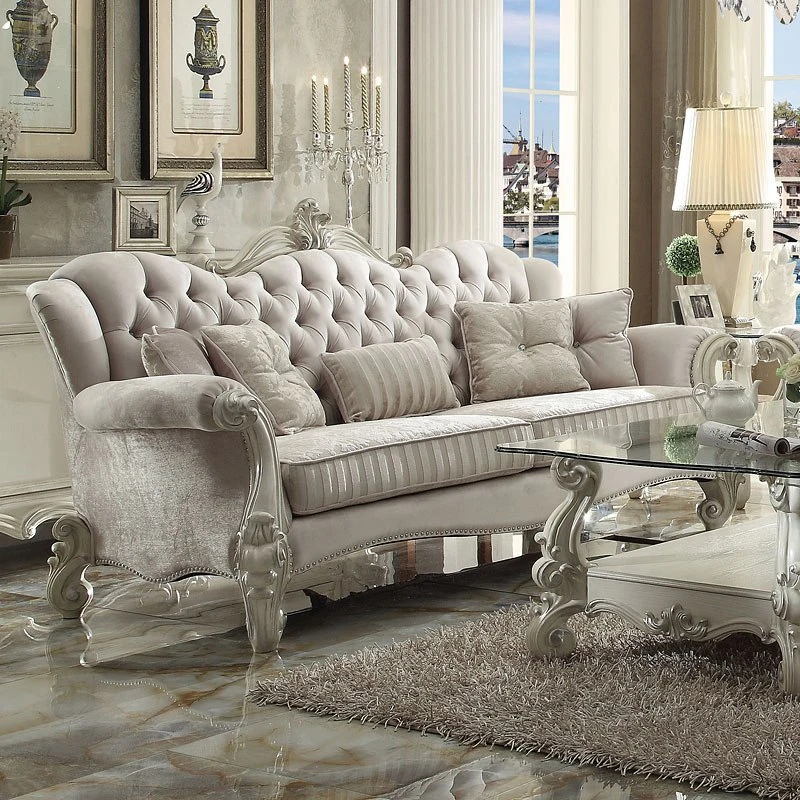 Versailles Sofa (Ivory Velvet)