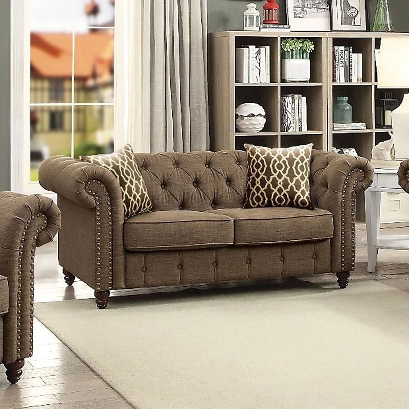 Aurelia Loveseat (Brown) 4 Aurelia Loveseat (Brown) - Image 2