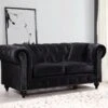 Chesterfield Loveseat (Black) -Chairs Sales Store 662BL L loveseat 1