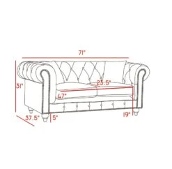 Chesterfield Loveseat (Black) -Chairs Sales Store 662BL L loveseat 4