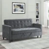 Strader Convertible Studio Sofa W/ Pull-out Bed (Dark Gray) 2 Strader Convertible Studio Sofa W/ Pull-out Bed (Dark Gray) -Chairs Sales Store 9427DG 3CL sofa 1