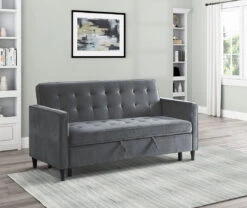 Strader Convertible Studio Sofa W/ Pull-out Bed (Dark Gray)