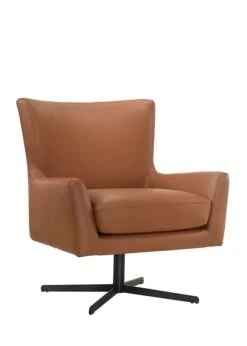 Acadia Leather Swivel Chair (Terracotta)