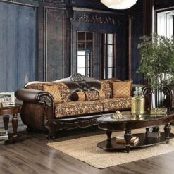 Quirino Sofa (Tan / Dark Brown)