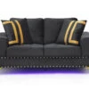 U98 Black Velvet Loveseat -Chairs Sales Store U98 BLACK VELVET LS 1