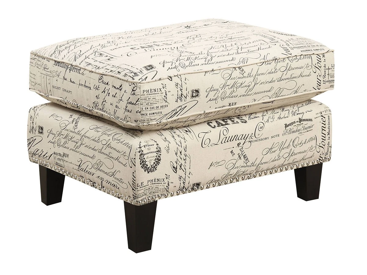 Erica Accent Chair W/ Ottoman (French Script) 3 Erica Accent Chair W/ Ottoman (French Script)