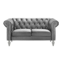 Emma Crystal Loveseat (Gray)