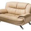 405 Brown Leather Loveseat