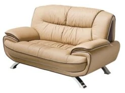 405 Brown Leather Loveseat